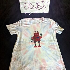 Handmade Tie Dye Robot Tee